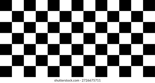 Un fondo a cuadros blanco y negro de alto contraste, versátil para gráficos con temas de carreras, estética retro de comedor y diseños clásicos de juegos de mesa.