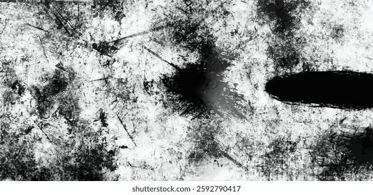 High-contrast black and white grunge texture with scratches, cracks, and distressed details. Perfect for backgrounds.