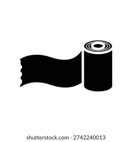 High-contrast black and white image of an unrolled film strip transitioning into a classic 35mm movie reel, perfect for cinema, photography, and vintage media projects.
