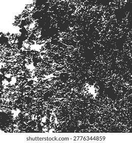 High-contrast black-and-white texture with irregular organic patches resembling corrosion, peeling paint, or weathered material, abstract distressed background for design or art use