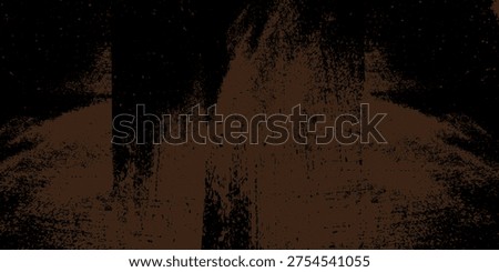 A high-contrast, dark brown abstract background featuring a heavy grunge texture. The image showcases a weathered, gritty surface with dark shadows and earthy tones, perfect for industrial designs, dramatic overlays, or rustic vintage-themed creative projects.