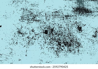 High-contrast distressed grunge texture with black scratches and rough details on a blue background. Great for overlays.