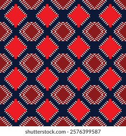 High-contrast geometric design Seamless pattern, embroidered, fashion style, modern, luxurious, bright colors. 
Design carpets, covers, wallpaper, wrapping paper, bags, cloth, clothing.
