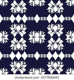 High-contrast geometric design Seamless pattern, floral pattern , embroidered, fashion style, modern, luxurious
Design carpets, covers, wallpaper, wrapping paper, bags, cloth, clothing.