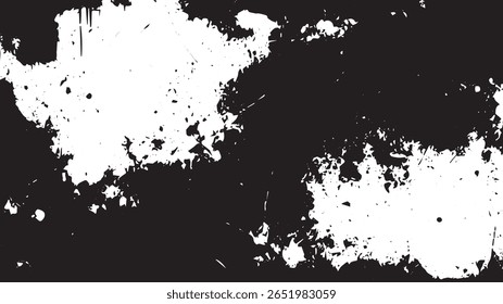 High-Contrast Grunge Splatter Texture with Distressed Ink Border