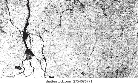 High-Contrast Grunge Texture with Deep Cracks and Grain | Abstract Black and White Distressed Concrete Overlay | Weathered Asphalt Surface with Intricate Fissures | Gritty Monochrome Urban Wall Texture Background | Distressed Stone Surface with Heavy Erosion and Cracking