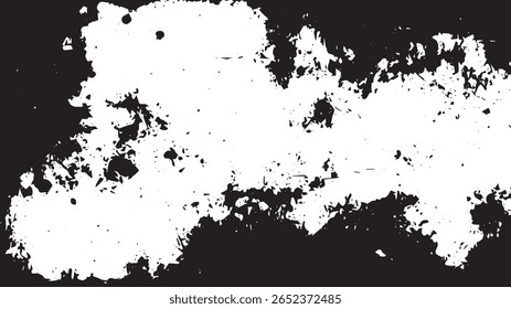 High-Contrast Grunge Texture with Distressed Paint Effect and Abstract Ink Erosion, Black and White Overlay
