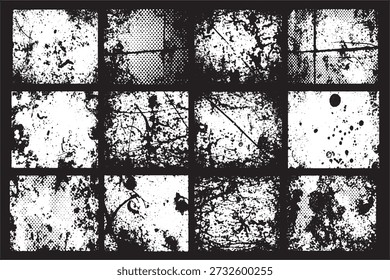 Sobreposição de textura Grunge de alto contraste com bordas de concreto angustiado e grãos pesados