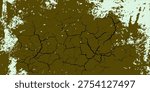 A high-contrast, minimalist vector-style illustration featuring the texture of cracked, dry earth. The design uses a bold, abstract approach with a deep brown base and stark black lines representing fissures, set against a pale, light-colored background. Perfect for themes related to drought, environmental issues, desertification, or as a creative abstract grunge graphic for design projects.