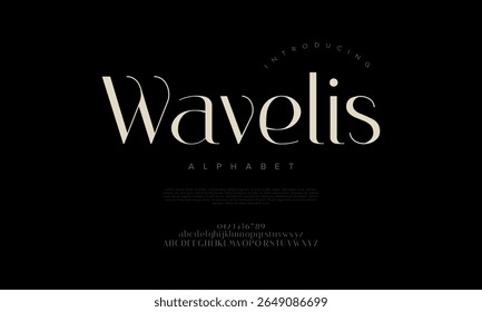 Fonte serif moderna de alto contraste com curvas limpas e elegância elegante, ideal para design e branding avançados