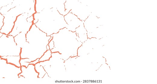 High-contrast red cracked earth texture featuring dry, fractured soil lines and abstract vein-like patterns. Dramatic background conveys drought, decay, heat, tension, and organic network motifs for design projects.