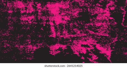 High-contrast vector background. Vibrant pink and black are separated by a rough, distressed grunge border, creating a modern and edgy effect for banners and flyers.modern Vector
