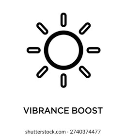 High-contrast vibrance boost icon featuring adjustable color sliders for photo editing software and creative enhancement.