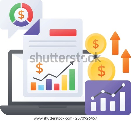 high-converting landing pages concept, seo optimized conversion ratio vector color icon design, Web hosting service Symbol, Computing machines Sign, Internet Application Management stock illustration
