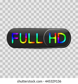 High-definition video sign  isolated on grey background, design of digital devices, vector illustration.
