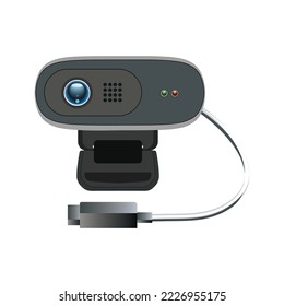 High-definition Webcam, Isometric HD  webcam on a background. Vector.