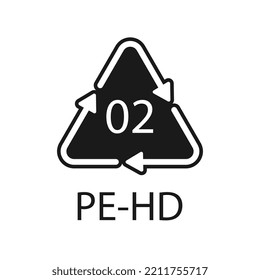 High-density Polyethylene 02 PE-HD Icon Symbol