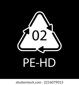 High-density Polyethylene 02 PE-HD Icon Symbol