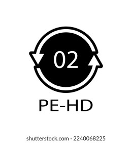 High-density Polyethylene 02 PE-HD Icon Symbol