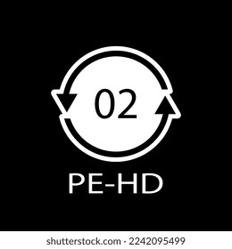 High-density Polyethylene 02 PE-HD Icon Symbol