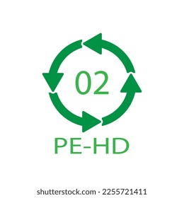 High-density Polyethylene 02 PE-HD Icon Symbol