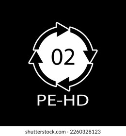 High-density Polyethylene 02 PE-HD Icon Symbol