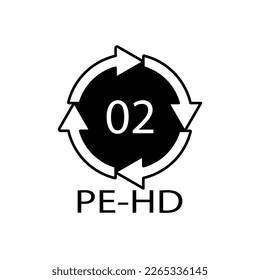 High-density Polyethylene 02 PE-HD Icon Symbol