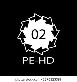 High-density Polyethylene 02 PE-HD Icon Symbol