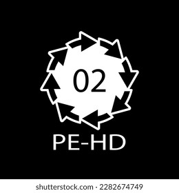 High-density Polyethylene 02 PE-HD Icon Symbol