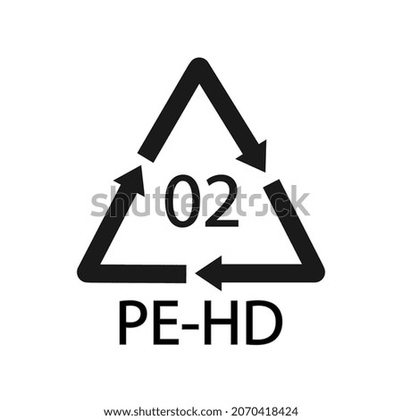 High-density Polyethylene 02 PE-HD Icon Symbol