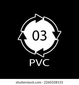 High-density Polyethylene 03 PVC Icon Symbol