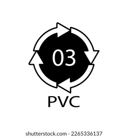 High-density Polyethylene 03 PVC Icon Symbol