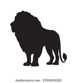 High-Detail Lion Silhouette for Digital and Physical Artwork - Lion Vector - Lion Icon
