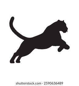 High-Detail Running Leopard Silhouette for Versatile and Professional Use - Leopard Vector - Leopard Icon
