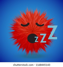 High-detailed 3D fur emoticon, vector illustration