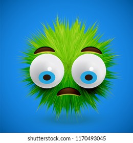 High-detailed 3D fur emoticon, vector illustration