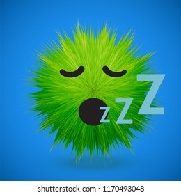 High-detailed 3D fur emoticon, vector illustration