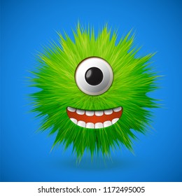 High-detailed 3D fur emoticon, vector illustration