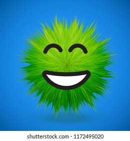 High-detailed 3D fur emoticon, vector illustration