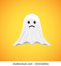 High-detailed cute ghost emoticon, vector illustration