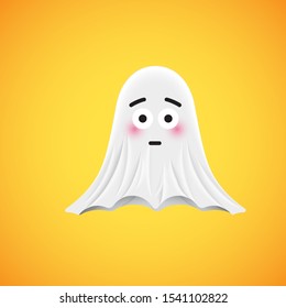 High-detailed cute ghost emoticon, vector illustration