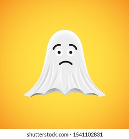 High-detailed cute ghost emoticon, vector illustration
