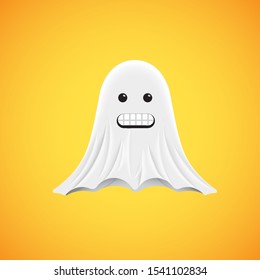 High-detailed cute ghost emoticon, vector illustration