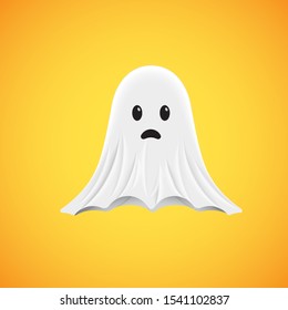 High-detailed cute ghost emoticon, vector illustration