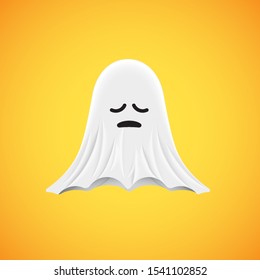 High-detailed cute ghost emoticon, vector illustration
