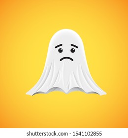 High-detailed cute ghost emoticon, vector illustration