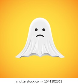 High-detailed cute ghost emoticon, vector illustration