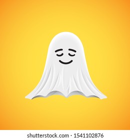 High-detailed cute ghost emoticon, vector illustration