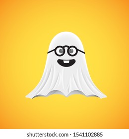 High-detailed cute ghost emoticon, vector illustration