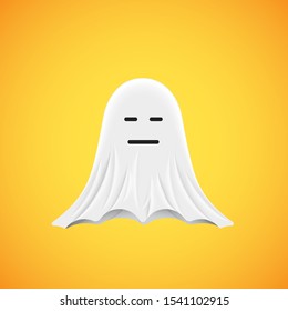 High-detailed cute ghost emoticon, vector illustration